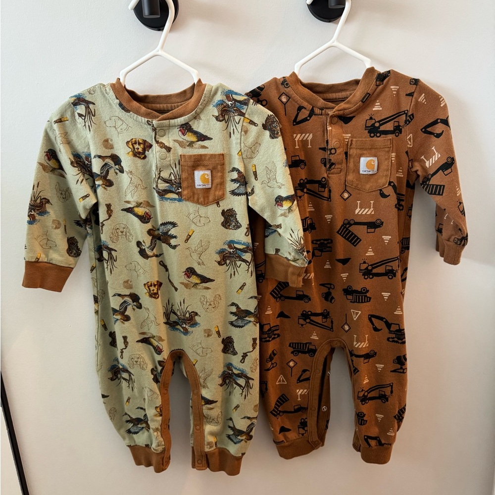Set of 2 Carhartt Infant Long-sleeve Coveralls — 6 Months